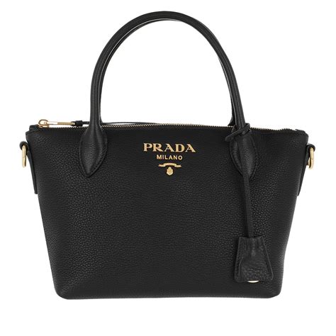 prada black calf leather bag|Prada leather tote handbag black.